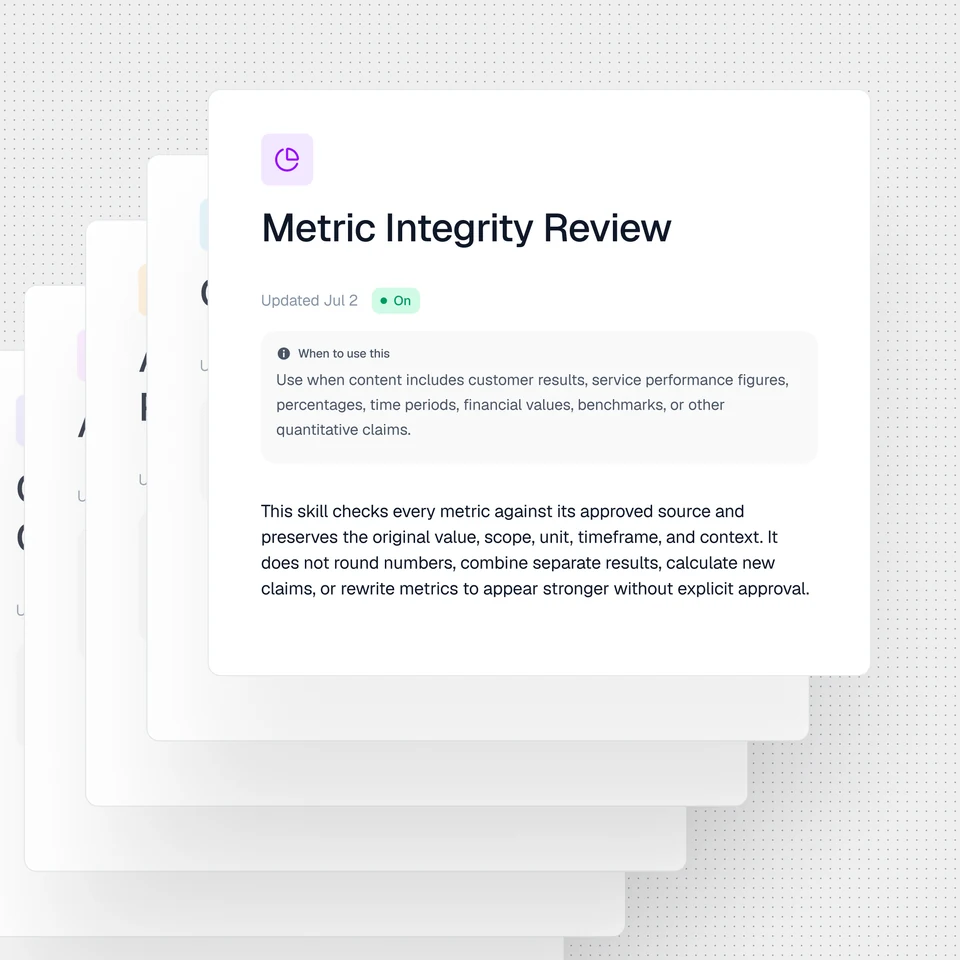 Reusable business and brand guidance in Gradial Skills