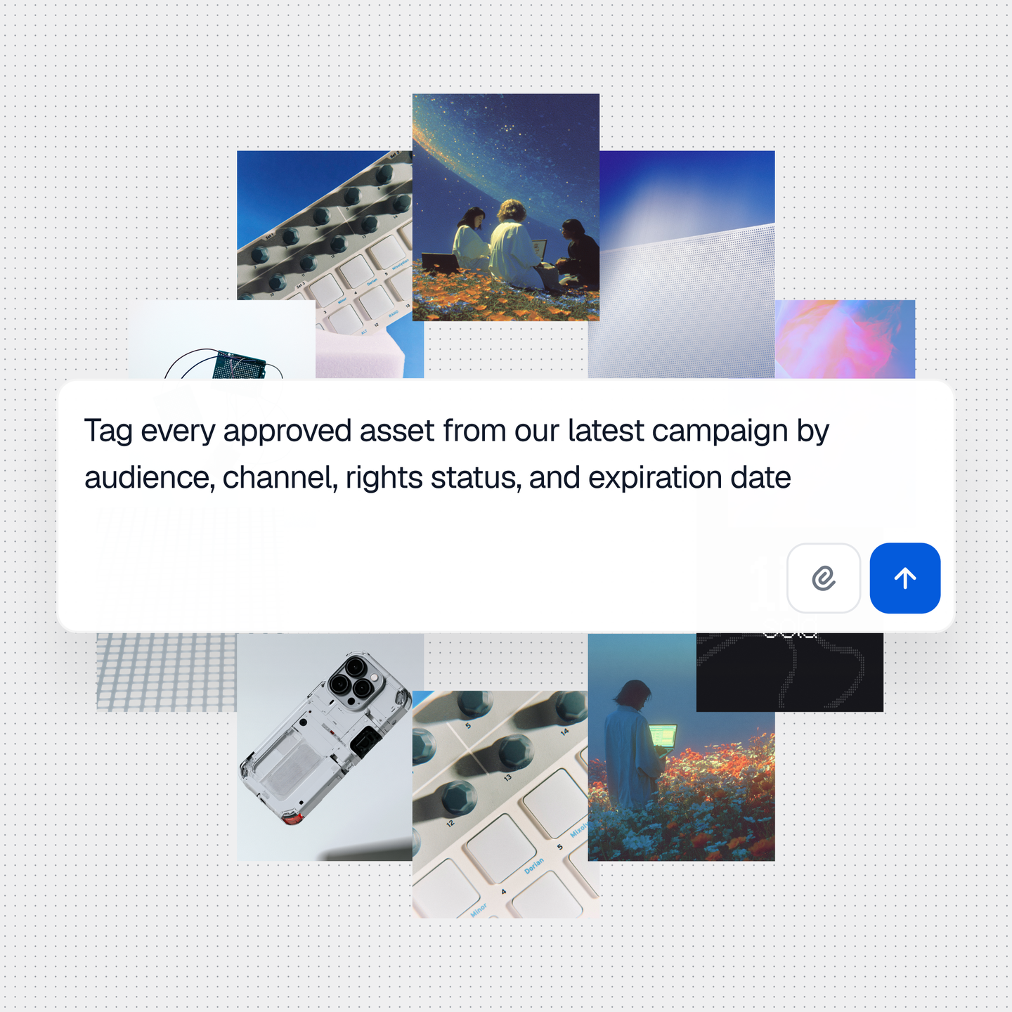 Asset library and prompt for tagging campaign assets